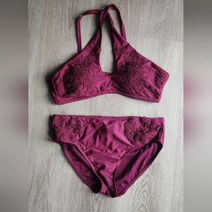 Swimsuits For All  Floral  2 Piece Sz 12 Classy Chic Elegant Embroidered Set